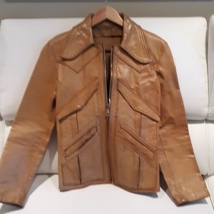 Vintage Men's Leather Waist Jacket - from 70's